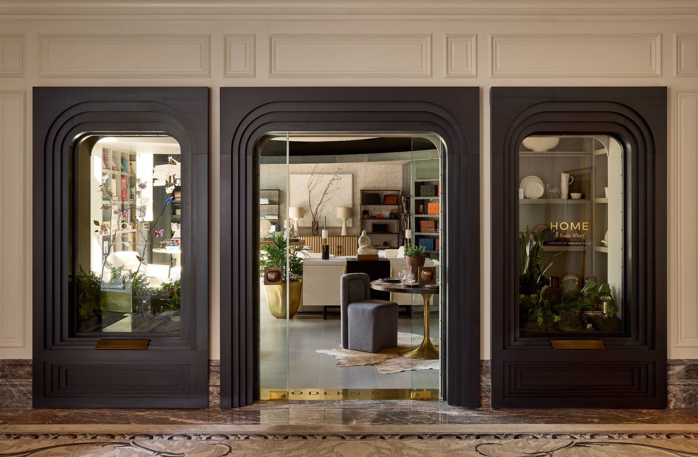 Modern Relik Storefront façade blackened steel and brass